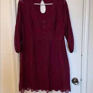 Maurices burgundy Lace dress